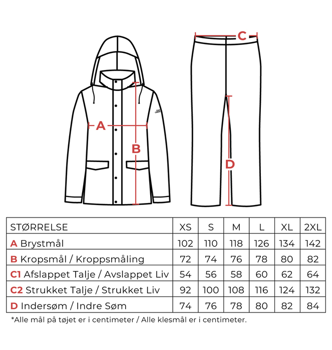 Oak Creek regntøysett unisex svart str. S